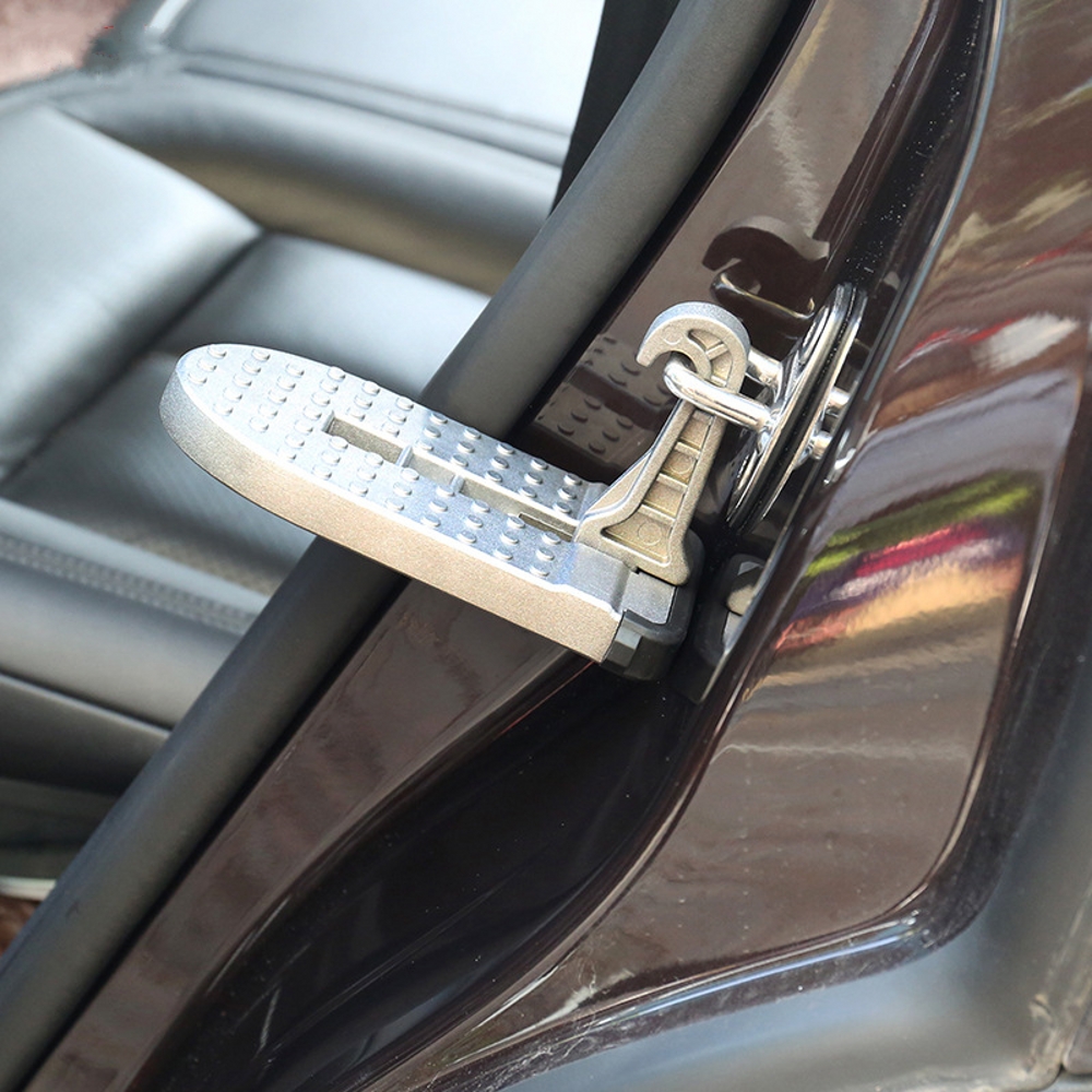 1pc Aluminum Car Doorstep Roof Ladder Foot Stand Door Latch Step