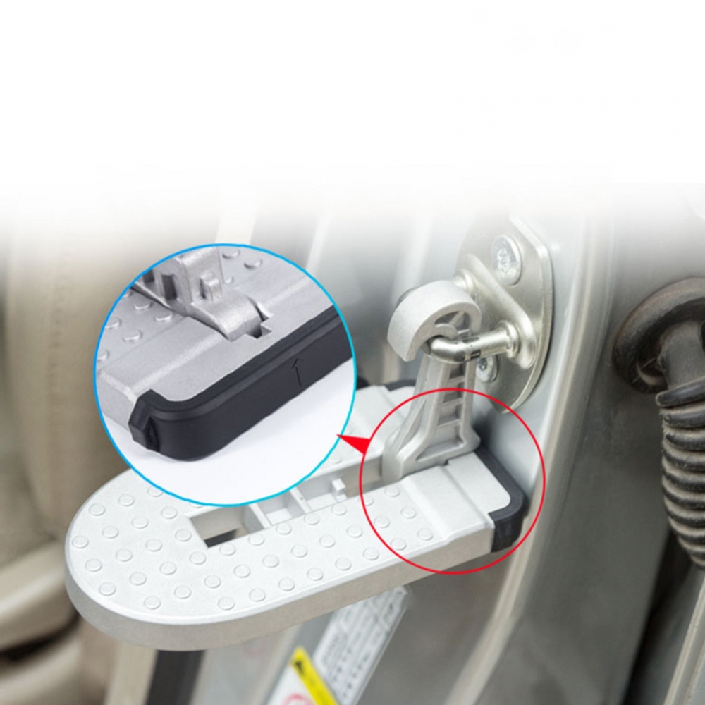 1pc Aluminum Car Doorstep Roof Ladder Foot Stand Door Latch Step