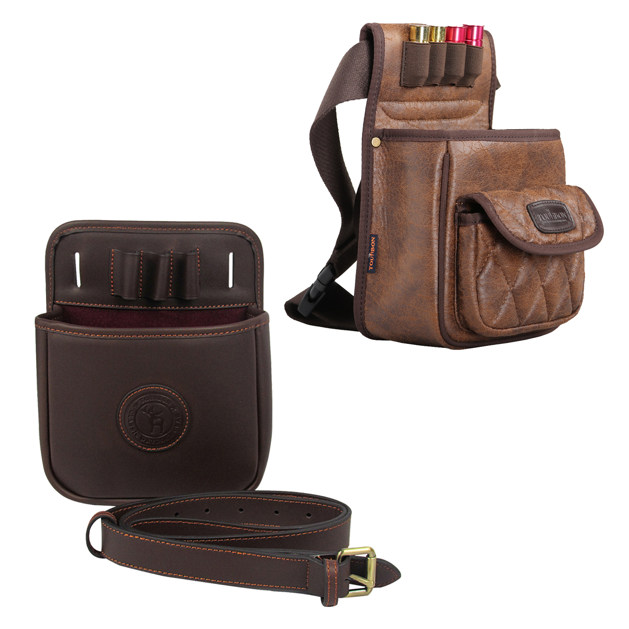 Canvas /& Leather Shotgun 75 Cartridges Holder Speed Loader Bag Ammo Carrier