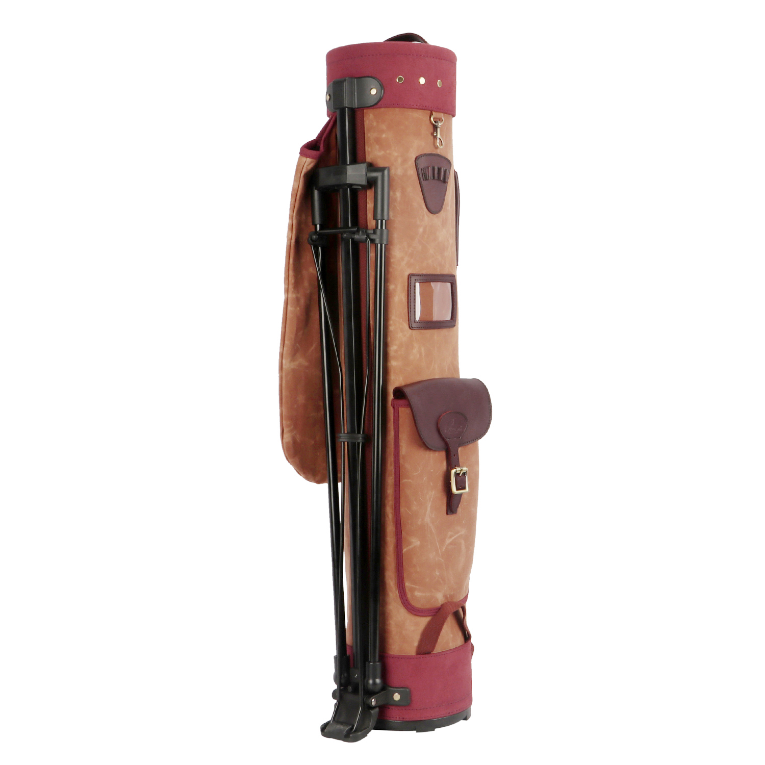 Tourbon Golf Club Stand Bag Carry Cart Travel Case Staff Pack Vintage