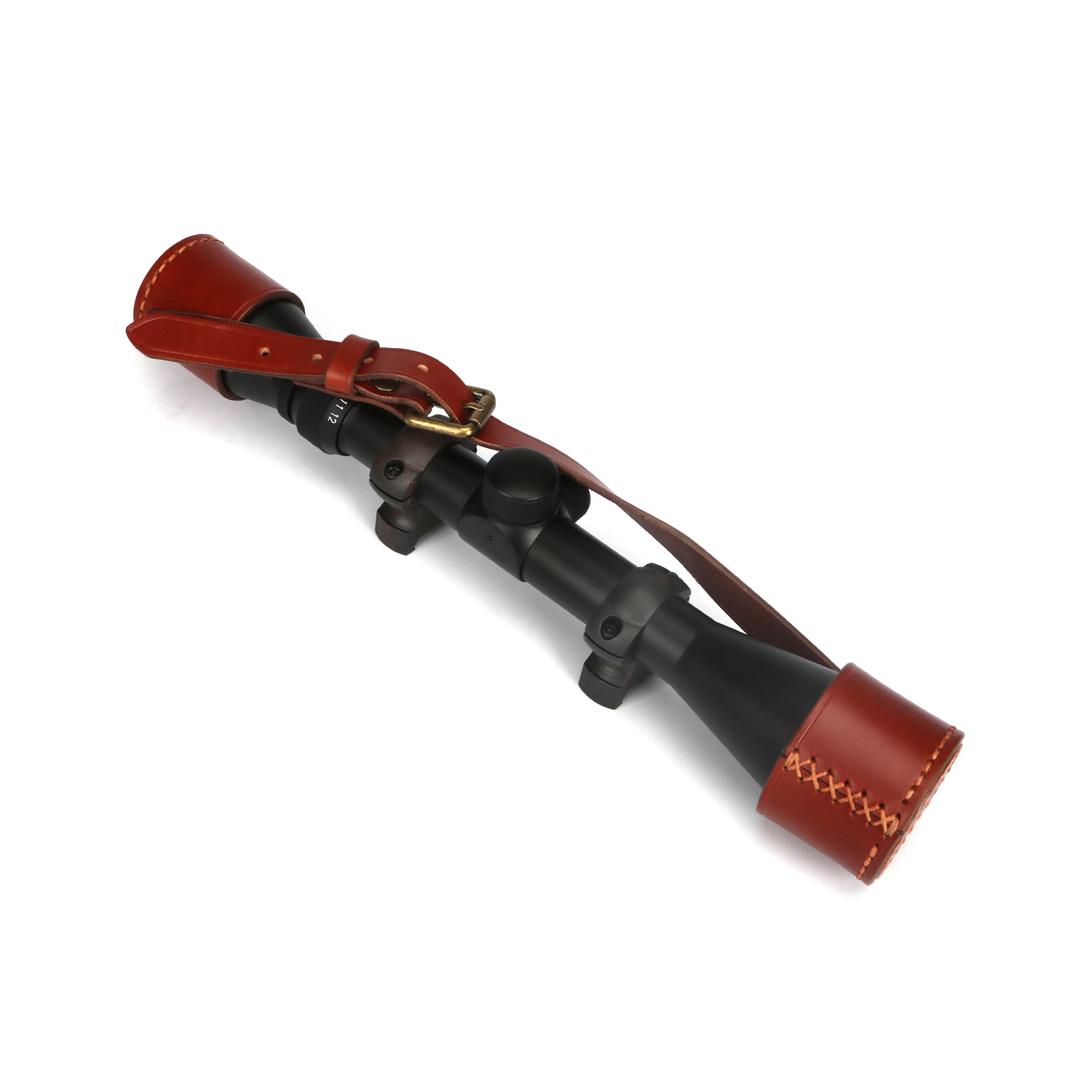 Tourbon Top Grain Leather Rifle Scope Cover Lens Cap Protection