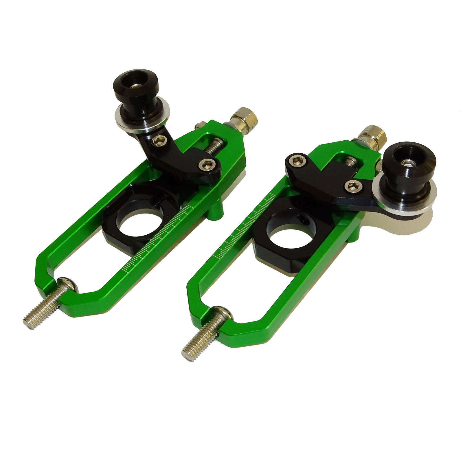 Rear Axle Chain Adjuster Tensioner w/ Spools For KAWASAKI Ninja ZX10R