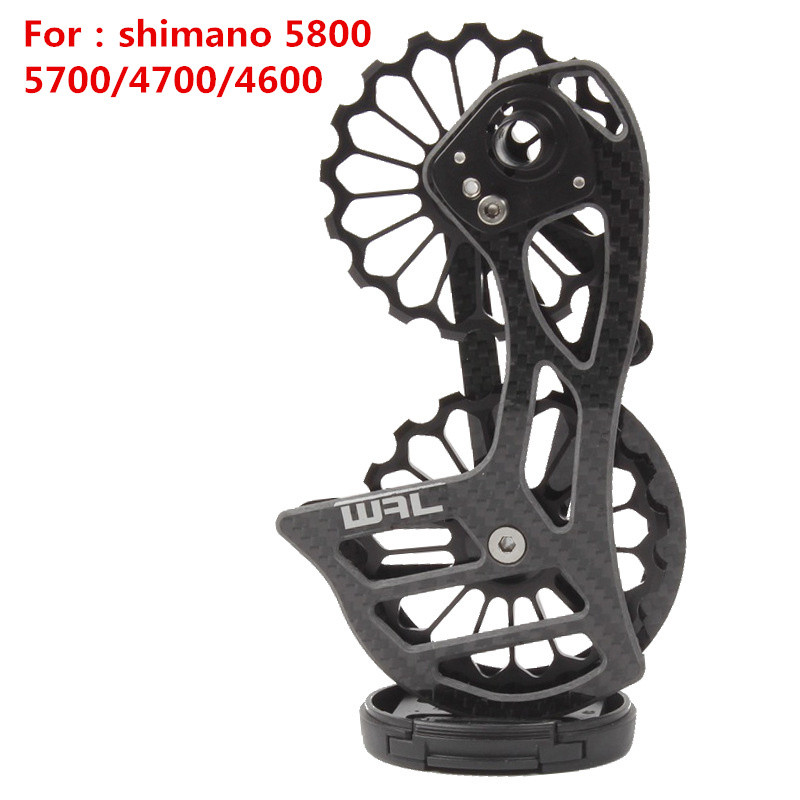 RockBros Carbon Fiber Bike Rear Derailleur Pulleys Ultralight Jockey Wheel Set for Shimano 9100 9150 R8000 R8050