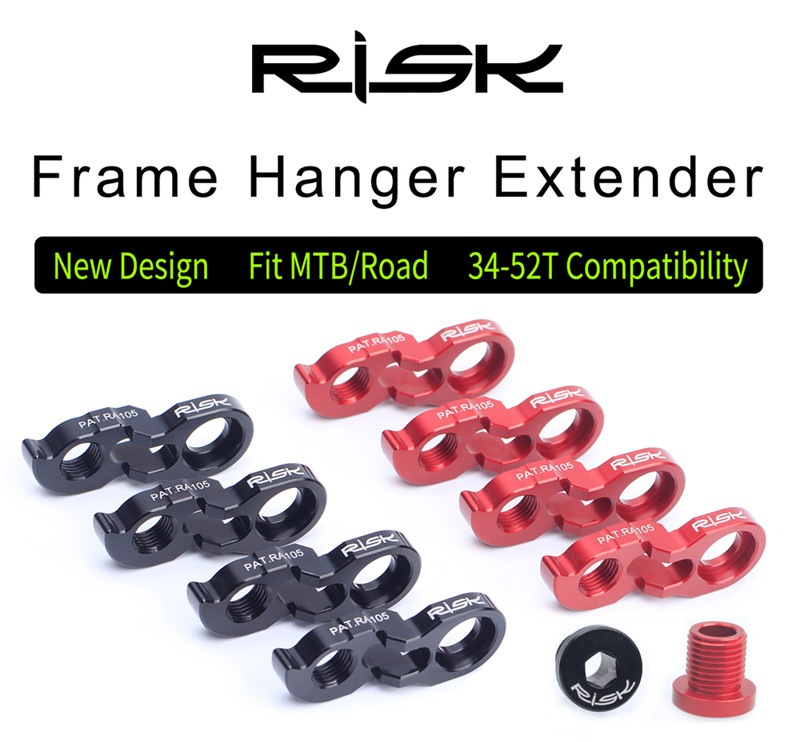1pc Risk MTB Bike Rear Derailleur Hanger Extender Frame Rear for 34-52T Flywheel
