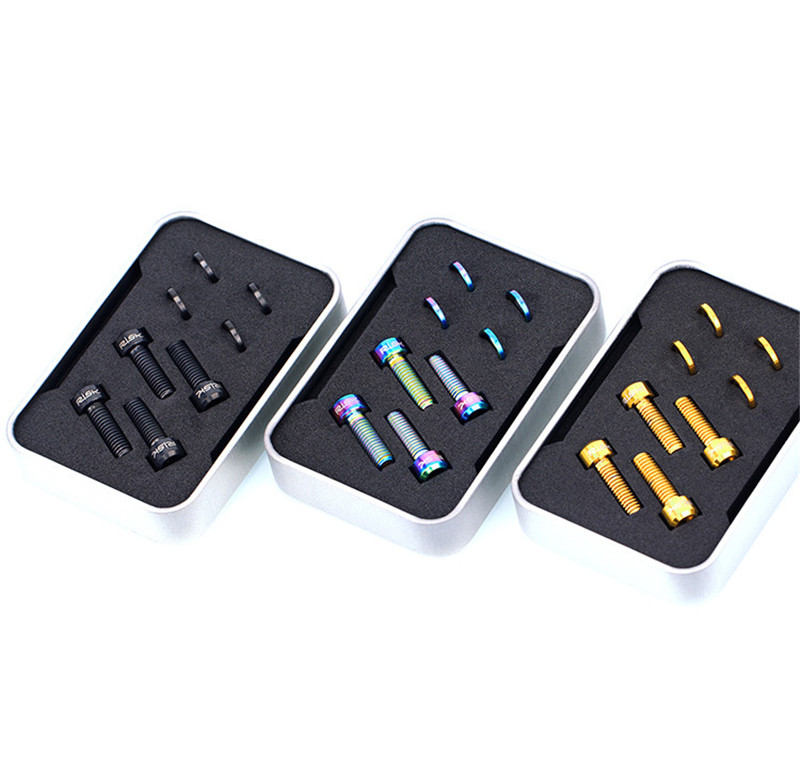 RISK 2pcsTitanium Hydraulic Disc Exhaust Bolt For MTB Bicycle Brake Clip Screws