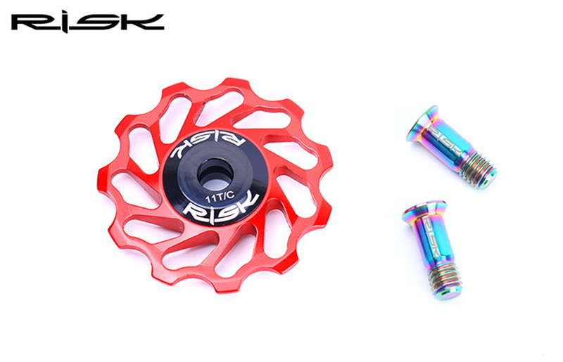 RISK 2pcs Titanium M5*14.2mm Hollow Bolts Mountain Bike Oil Disc Fixed Screws