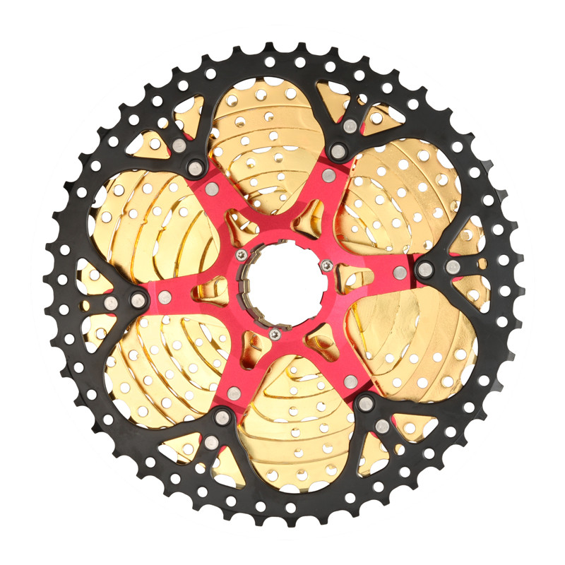 BOLANY Bike Gold cassette 9 speed 11-46T MTB Mountain Bike Wide Ratio Freewheel