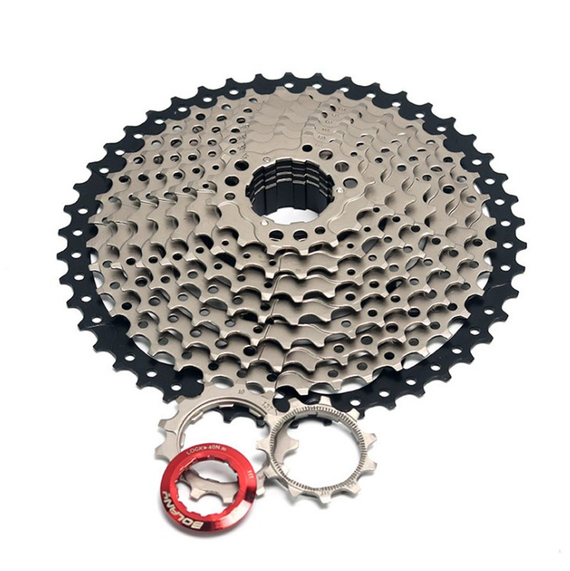 BOLANY 10 Speed 11-46T MTB Bike Wide Ratio Cassette Freewheel Bicycle Parts Gold