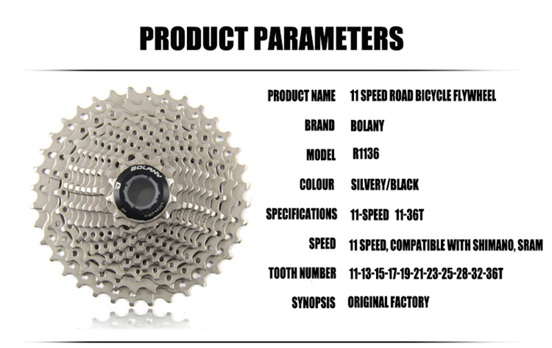 BOLANY Cassette 11 Speed 11-36T Freewheel Road Bike Bicycle Flywheel Sprocket