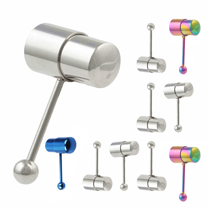 Fashion Women Men Vibrating Silicone Tongue Ring Bar Stud Piercing + 2  Batteries