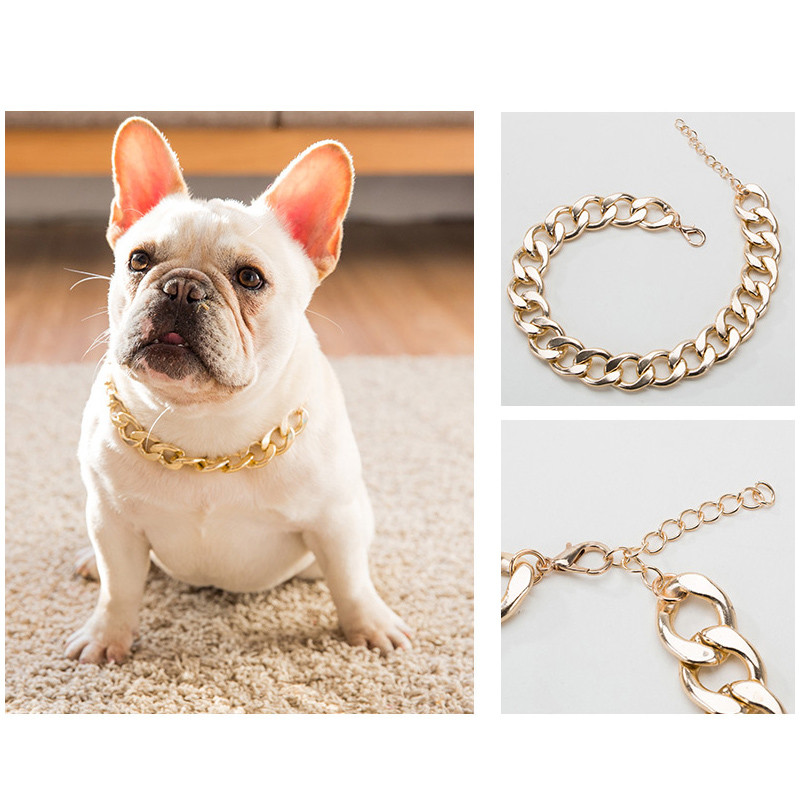 Pet Choke Chain Gold Silver Collar Necklace For Small Dog ...