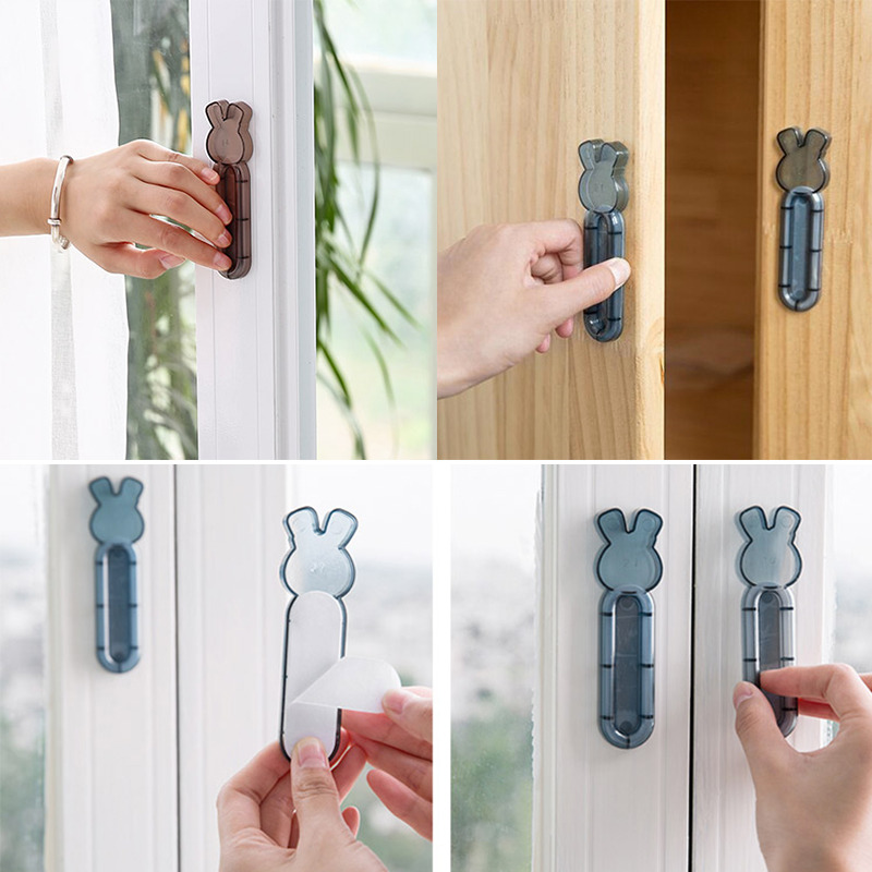 2x Multi Purpose Self Adhesive Push Pull Door Window Handle Knob