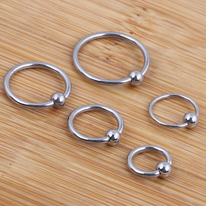 6pcs Silver Captive Bead Septum Hoop Ring Lip Ear Nose Eyebrow Nipple ...