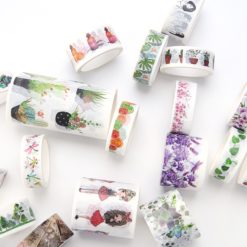 Washi Tape Set Floral Flowers Multi-Coloured 12 x 10m