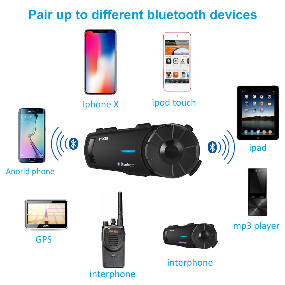 2000M BT Motorcycle Helmet Intercom Interphone Bluetooth Communication System FM 2000M BT Motorcycle Helmet Intercom Interphone Bluetooth Communication System FM