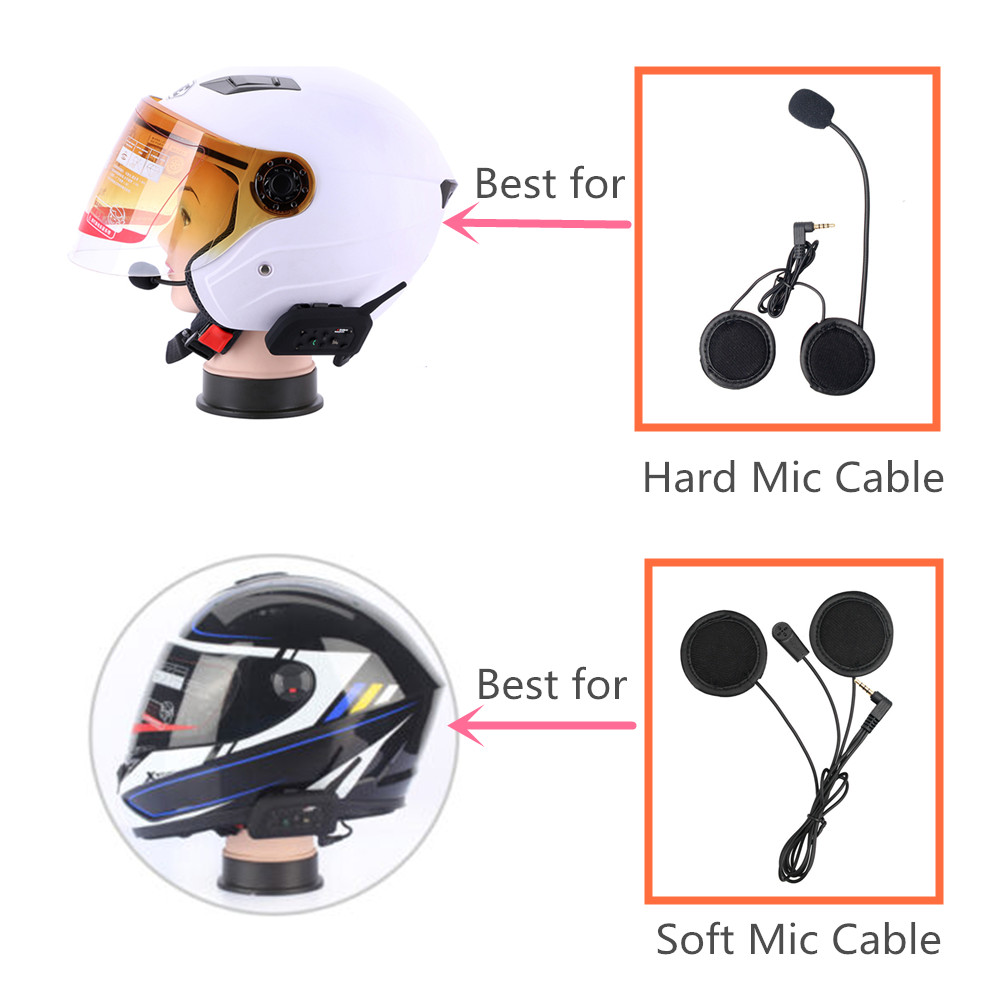 2x 1200m Motorcycle Intercom 6 Riders Communication Bt Helmet Headset Bluetooth Ebay