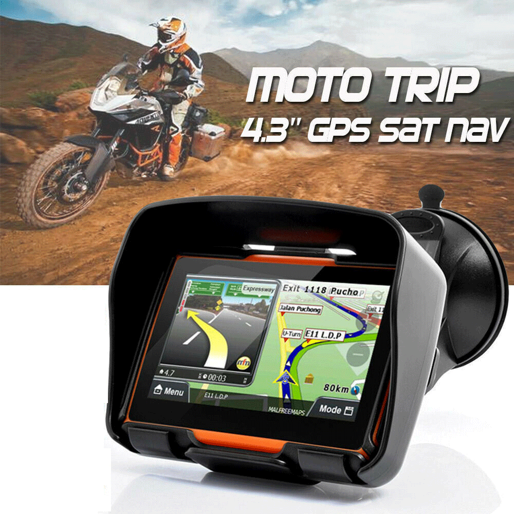 Motorcycle Navigation Navigation Device GPS 4,3 inch Bluetooth Waterproof Orange eBay