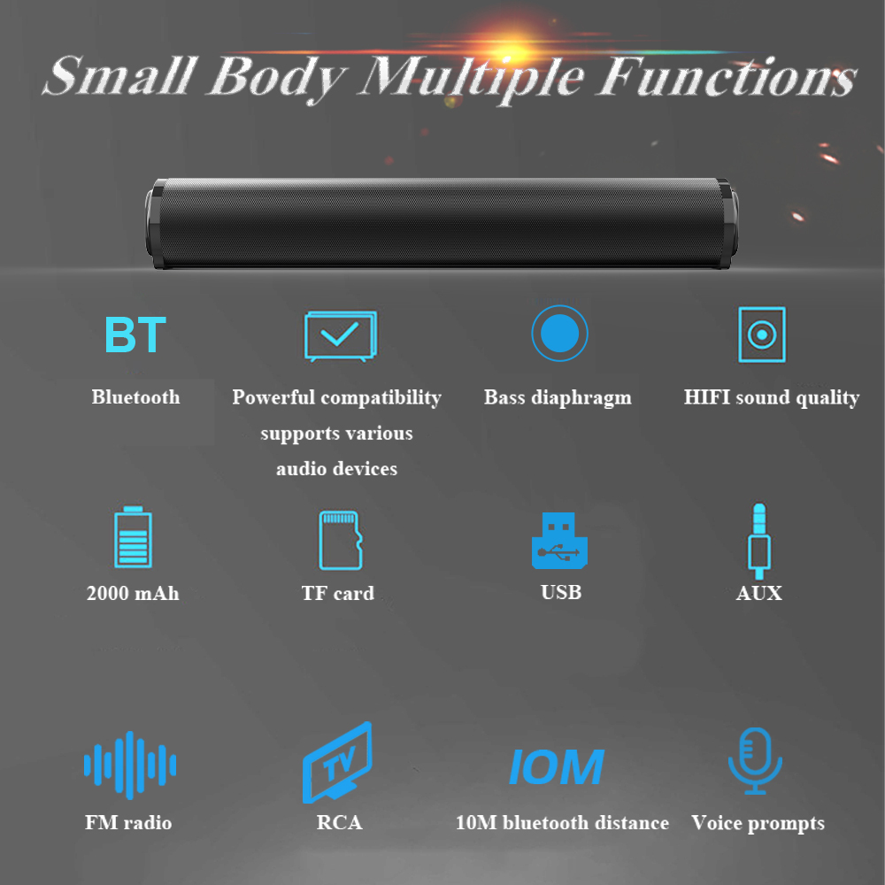 Bluetooth Sound Bar HIFI Wireless Bass Subwoofer Home Theater TV Speaker Stereo Bluetooth Sound Bar HIFI Wireless Bass Subwoofer Home Theater TV Speaker Stereo