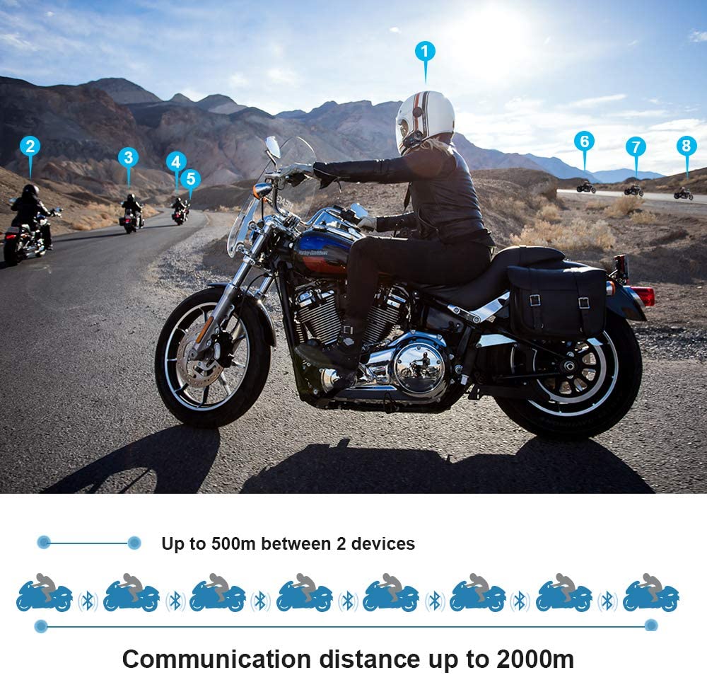 2000M BT Motorcycle Helmet Intercom Interphone Bluetooth Communication System FM 2000M BT Motorcycle Helmet Intercom Interphone Bluetooth Communication System FM