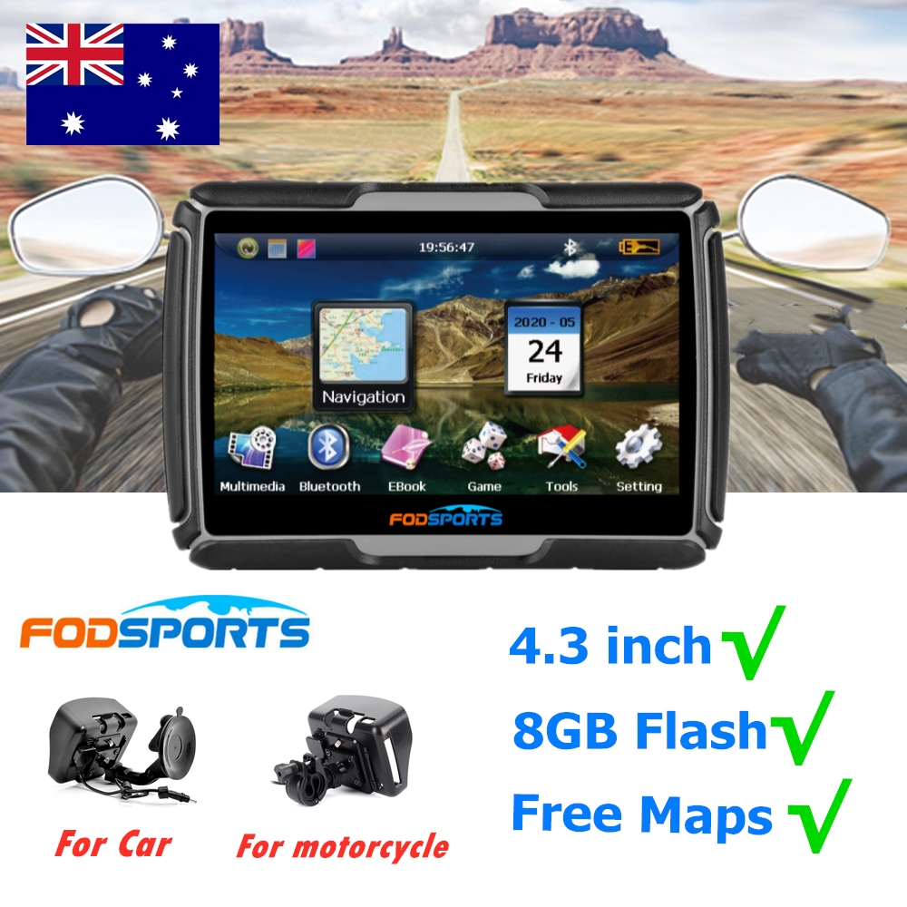 4.3"GPS Motorcycle Navigator BT Touch Moto Car Navigation Sat NAV