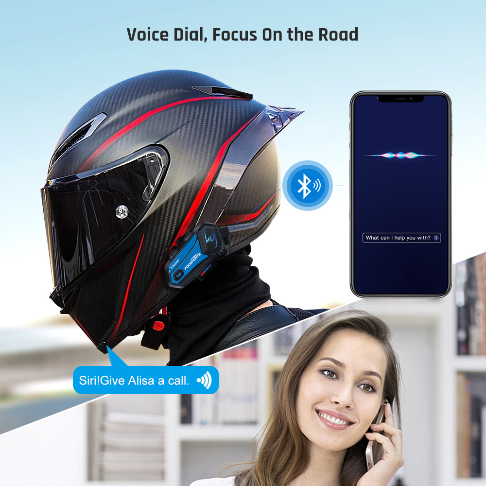 2x Motorcycle Helmet Intercom Bluetooth Headset 8 Riders FM Communication System 2x Motorcycle Helmet Intercom Bluetooth Headset 8 Riders FM Communication System