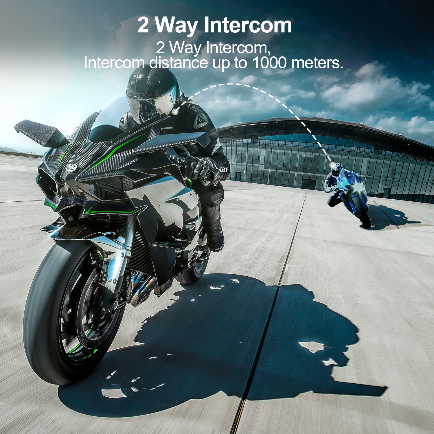 1/2Pcs Bluetooth Intercom Motorcycle helmet bluetooth headset for 2 Rider  intercomunicador Moto Interphone Headset Wireless