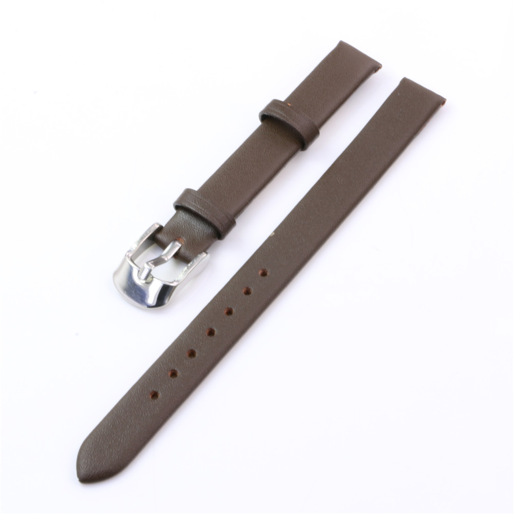 Women Ladies Plain Genuine Leather Watch Band Strap 10mm Many Colours