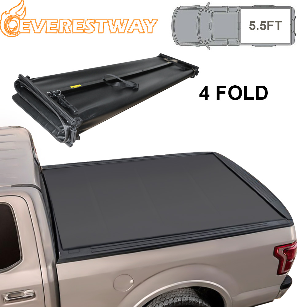 Truck Bed Tonneau Cover For 2015 19 Ford F150 Xlt Xl 4 Fold 5 5ft Truck Bed Accessories