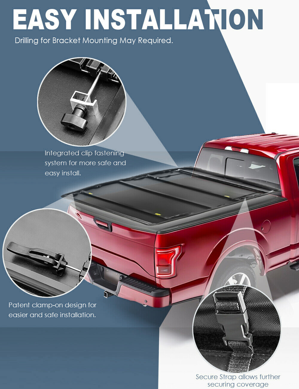 5FT Truck Bed Tonneau Cover For Ford Ranger 2019-2020 Tri-Fold | eBay
