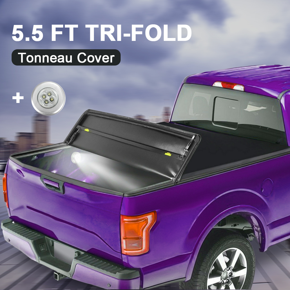 5.5FT Tri-Fold Soft Truck Bed Tonneau Cover For 2015-2020 Ford F150 F ...