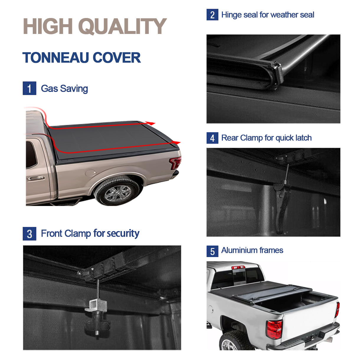 3 Fold 5 5 Ft Soft Truck Bed Tonneau Cover For Ford F150 09 14 Tri Fold New Ebay