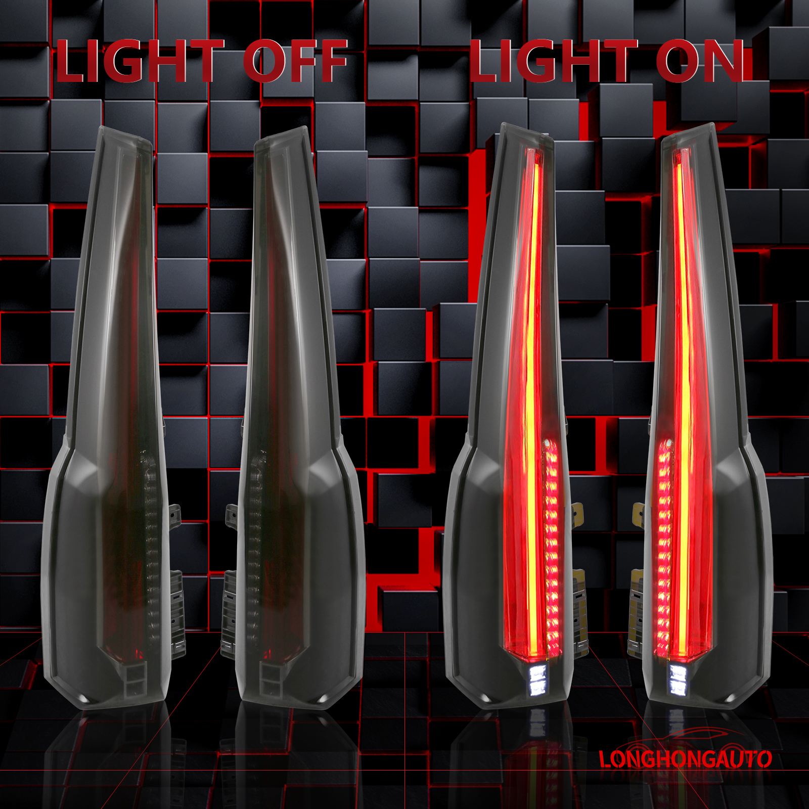 Pair LED Tail Lights Smoked For 20152020 Chevy Tahoe Suburban Rear