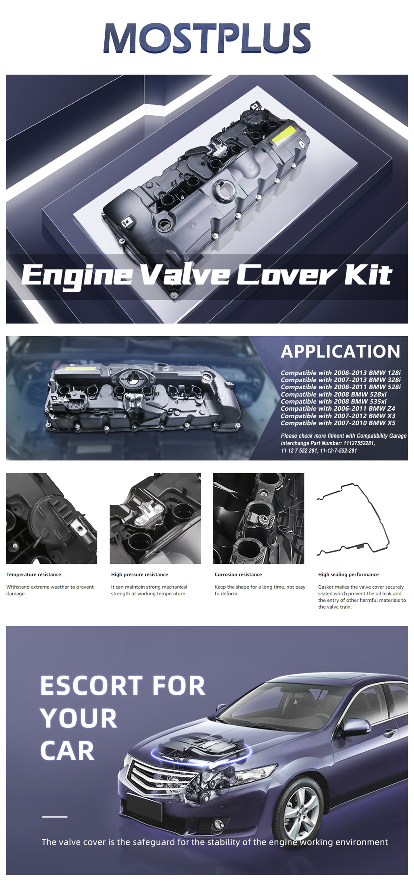 Engine Valve Cover Replace For BMW E70 E82 E90 E91 Z4 X3 X5 128i 328i –  MOSTPLUS