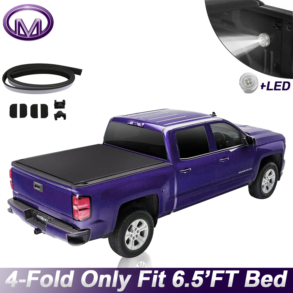 6.5FT 1X4-Fold Soft Truck Bed Tonneau Cover For 2009-2014 Ford F150 FX4 ...