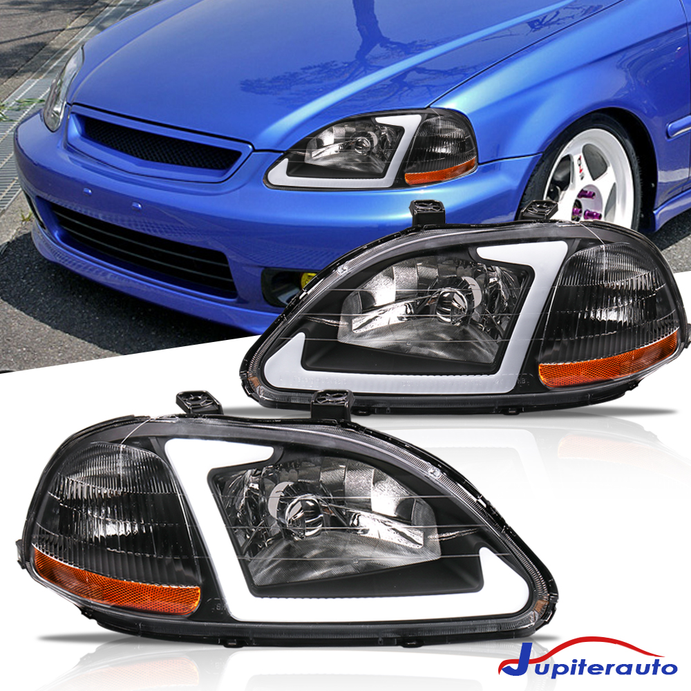 For 1996-1998 Honda Civic EJ EK EM LED DRL Bar Headlights Lamps