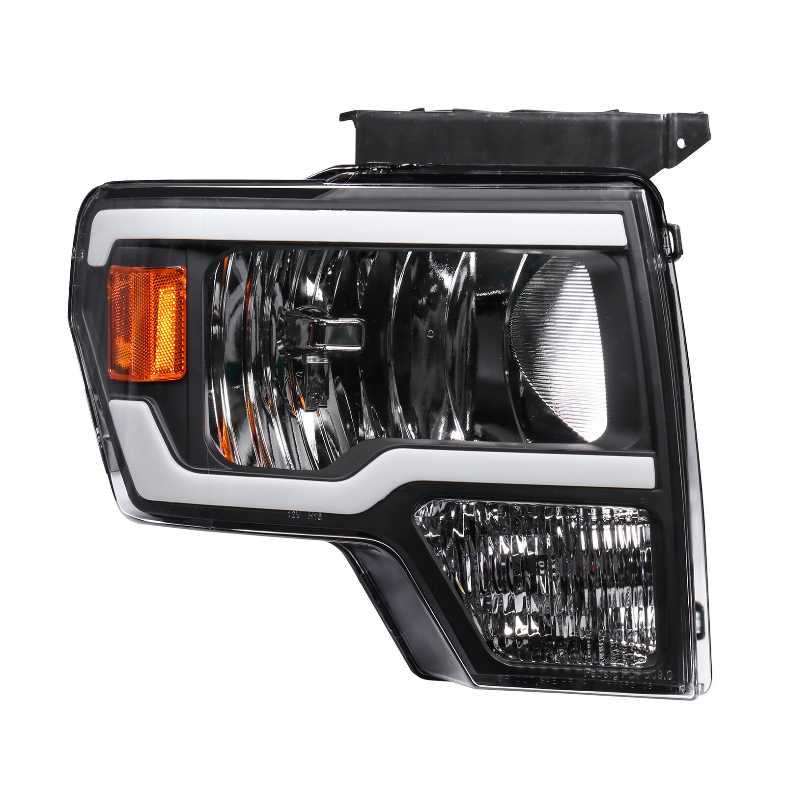 Ultimatecar Pair LED DRL Headlights For 2009-2014 Ford F-150 – Black Housing, Halogen/LED, Direct Replacement