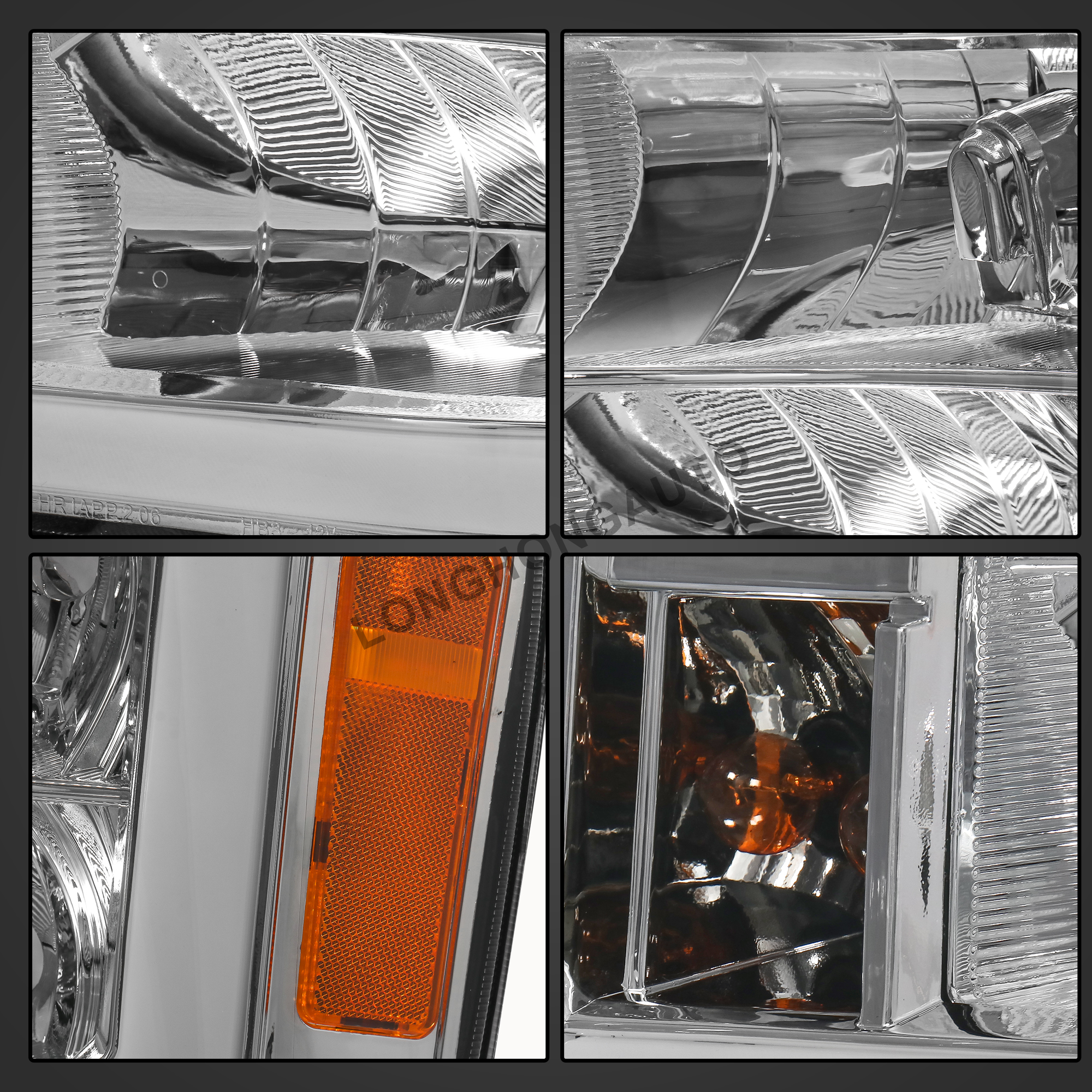 for 2007-2013 GMC Sierra DRL LED Tube Polished Black Dual