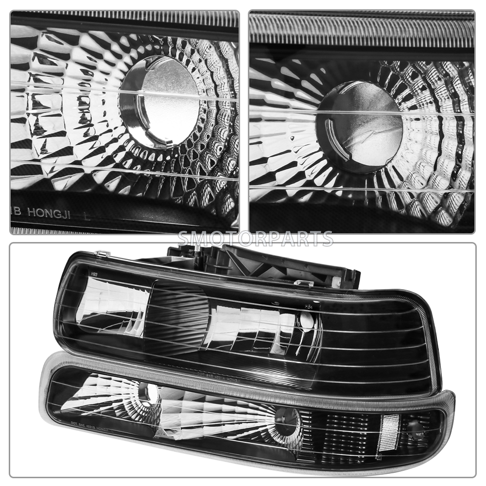 Black Headlights For 1999-2002 Chevy Silverado 2000-2006 Tahoe