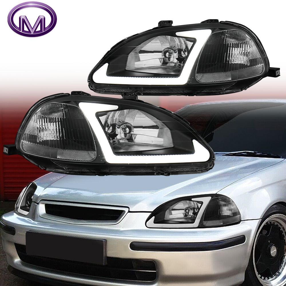 Pair Headlights Left + Right For 1996 1997 98 Honda Civic EJ