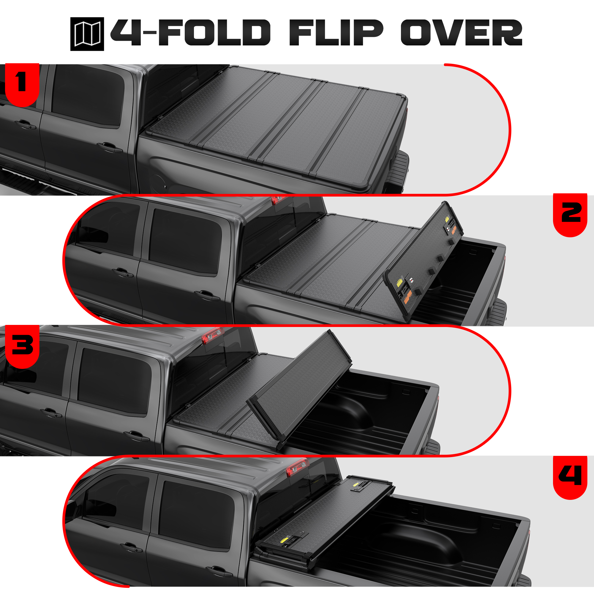 5.5FT Hard Solid Truck Bed Tonneau Cover For 2014-2025 Toyota Tundra 4