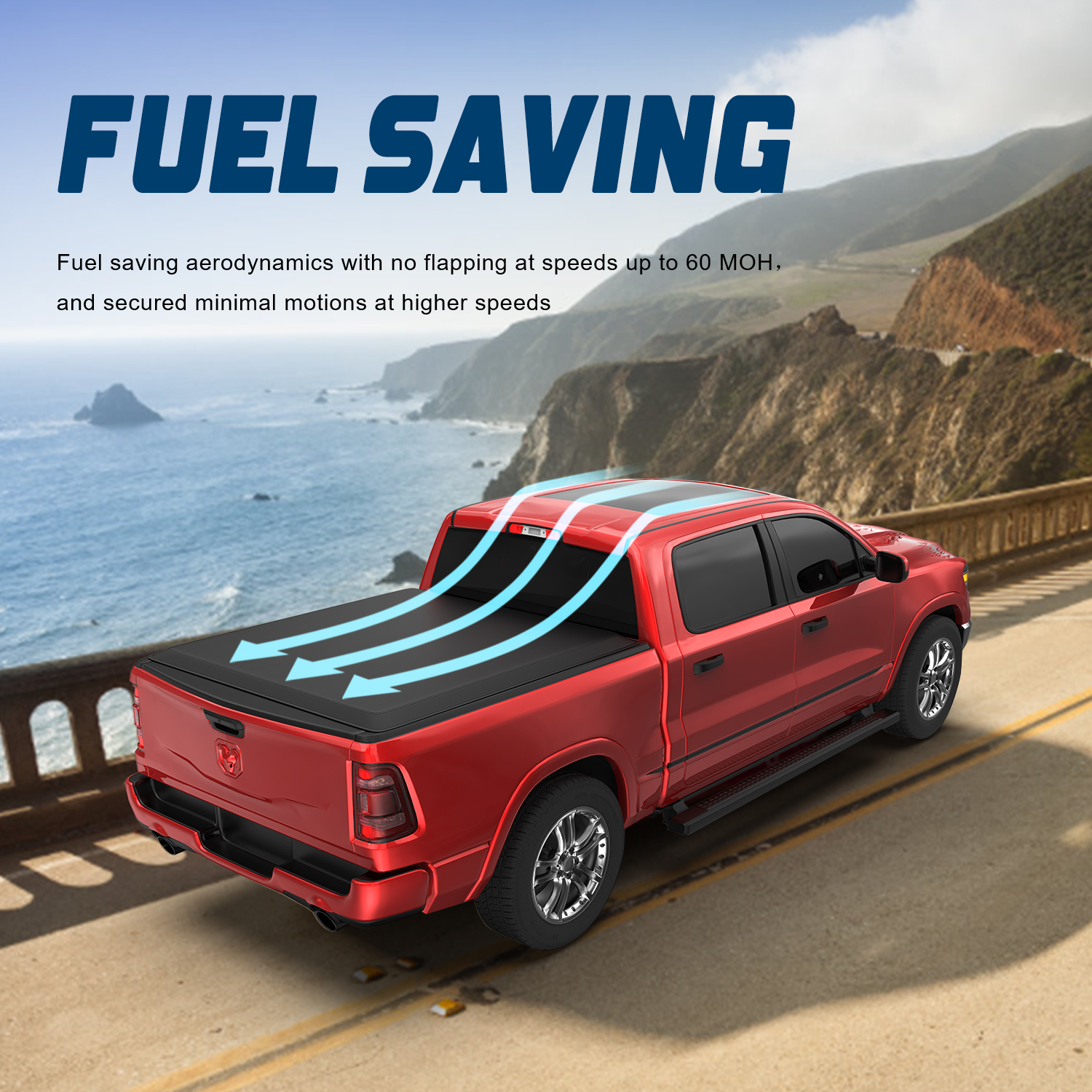 400LB Hard Tri-Fold Tonneau Cover For 2009-2024 Dodge Ram 1500 (5.7/5.8 Ft Bed) 4 thumbnail image