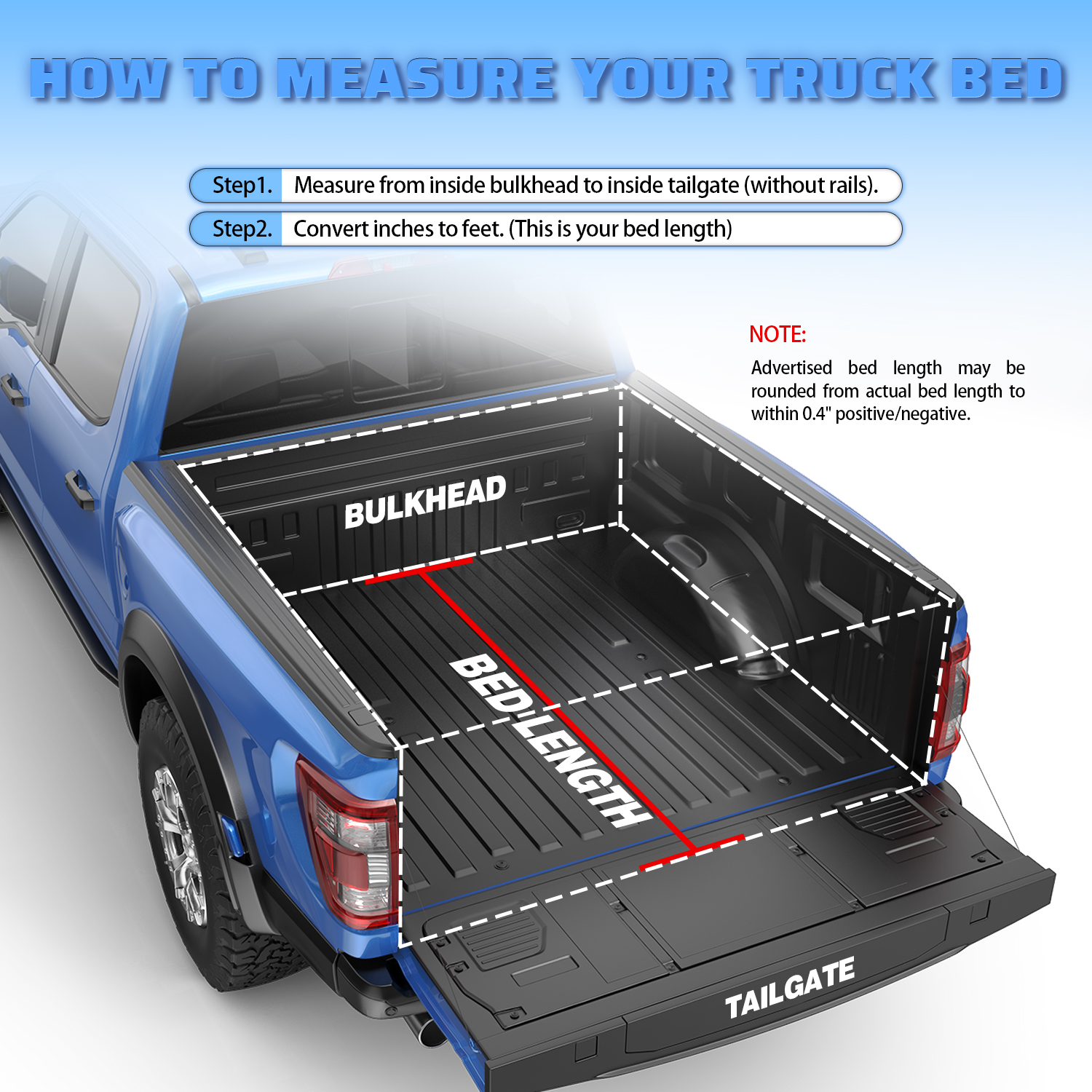 5.5ft Tri-Fold Soft Tonneau Cover For 2004-2008 Ford F-150 & 2005-2008 Lincoln Mark LT – Black Vinyl – No Drill Clamp-On – Ubmotor