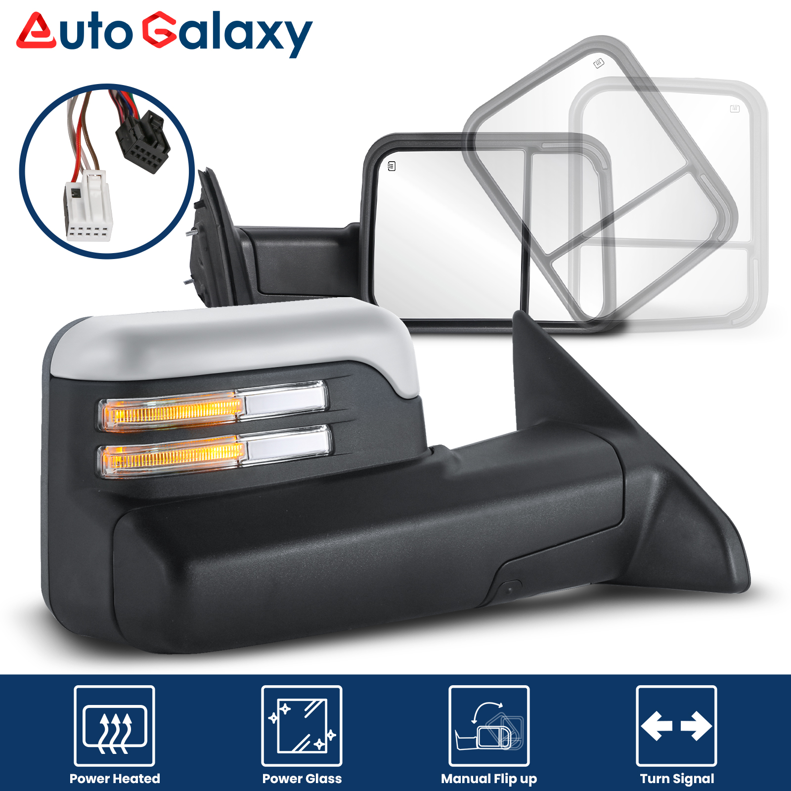New Driver Side Heat Signal Puddle Lamp Memory Power Door Mirror