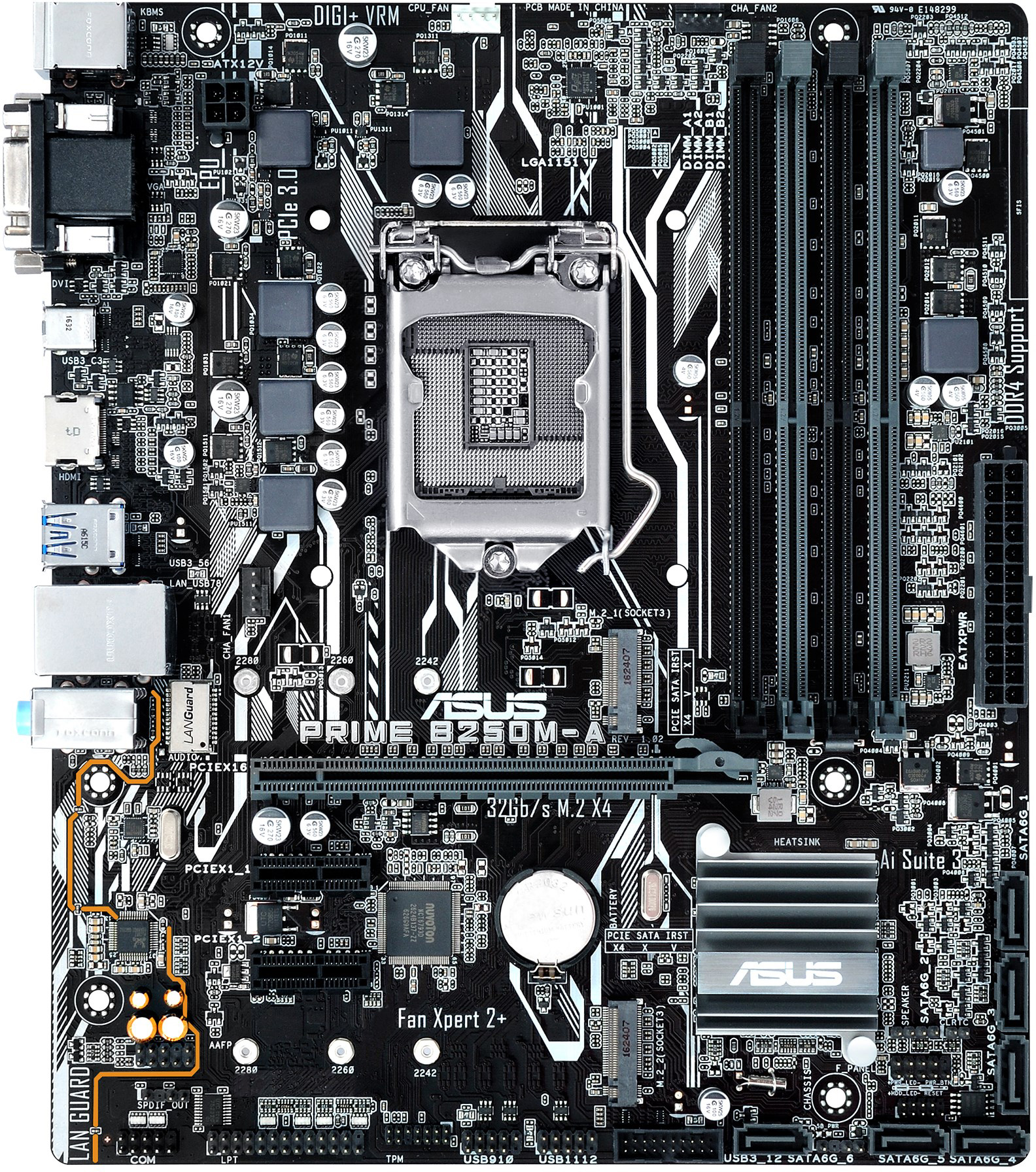 FOR ASUS PRIME B250M-A LGA1151 DDR4 Motherboard Tested OK Core i7
