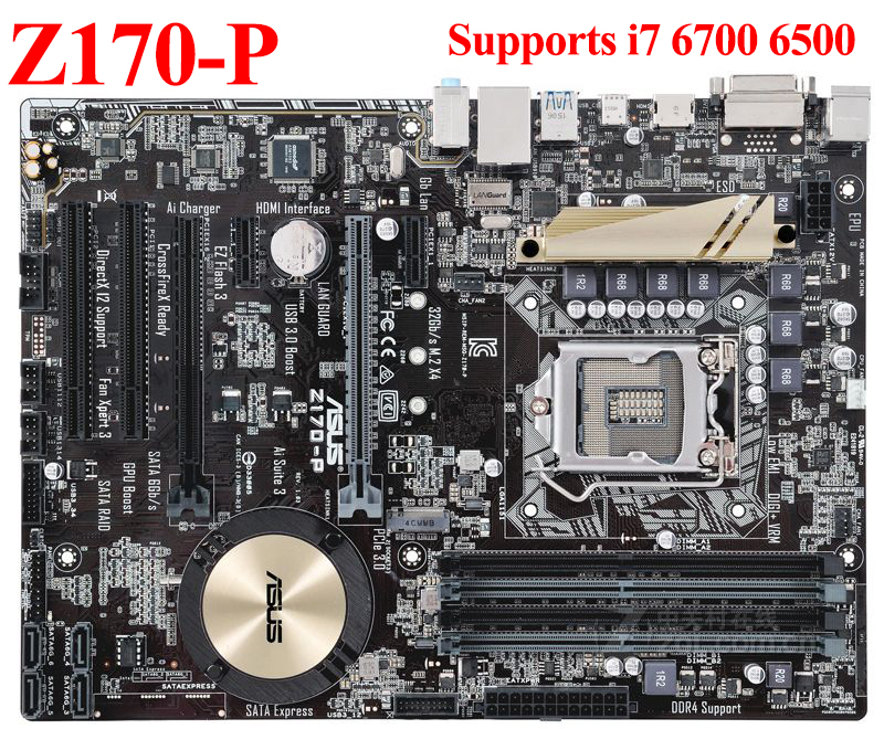 FOR ASUS Z170-P Motherboard Tested 100% Supports i7 6700 6500