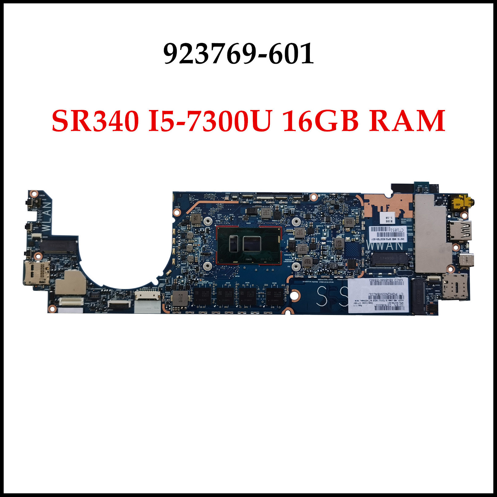 FOR HP Elite x2 1012 G2 Motherboard 923769-601 i5-7300U 16G