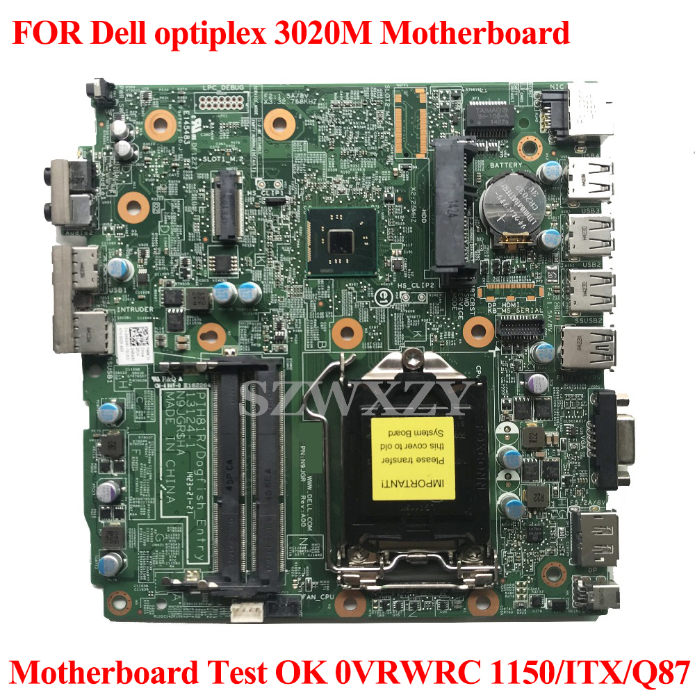 FOR Dell optiplex 3020M Motherboard Test OK 0VRWRC 1150/ITX/Q87 ...