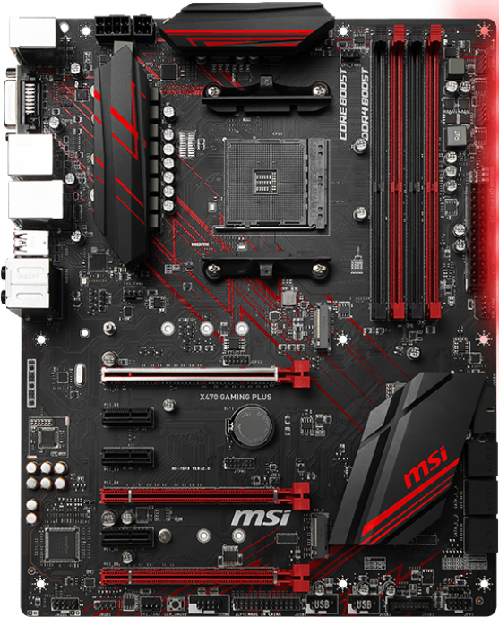 For MSI X470 GAMING PLUS Motherboard Socket AM4 DDR4 DVI+ATX