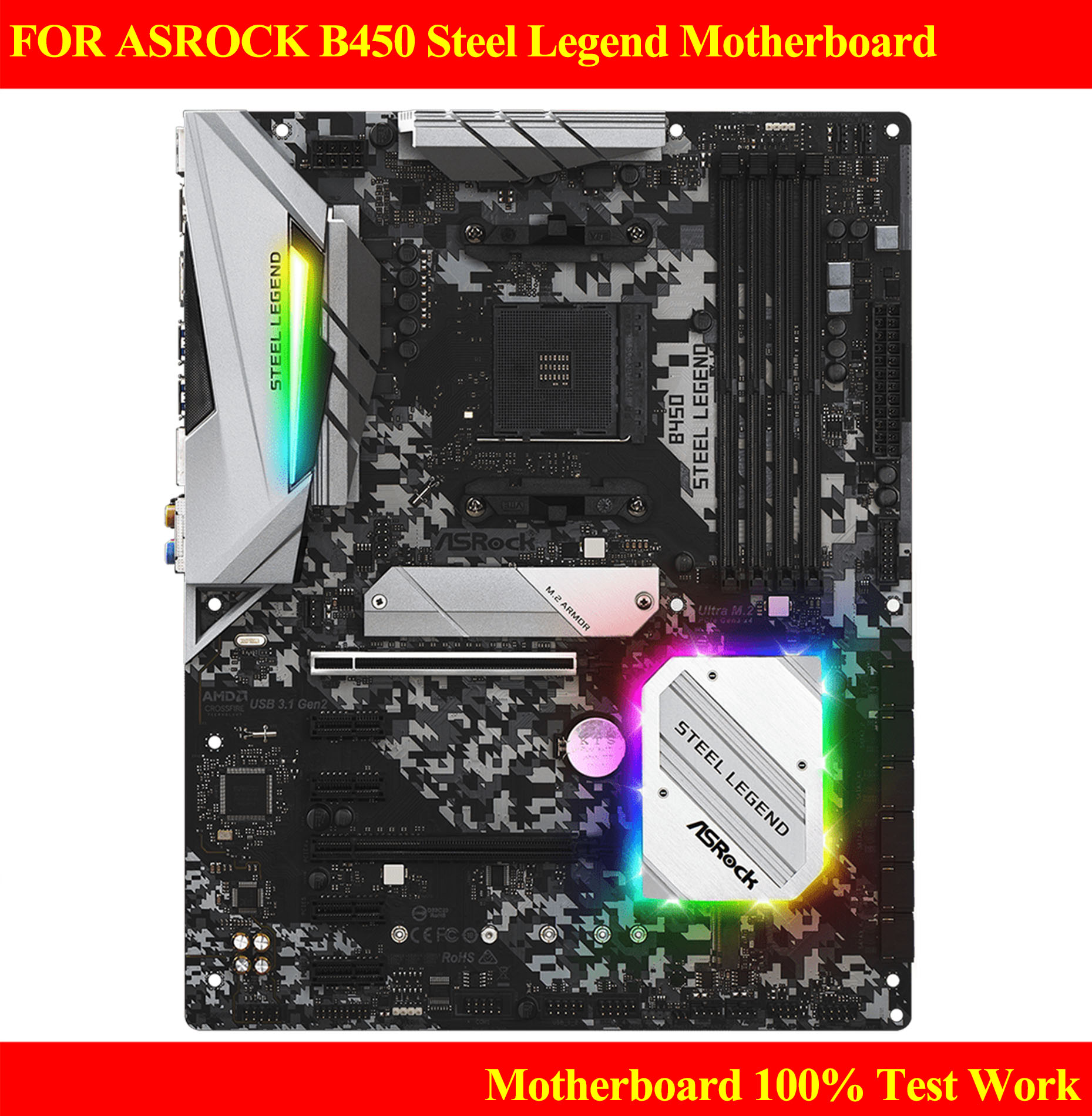 For ASROCK B450 Steel Legend Gaming Motherboard Supports 2600 DDR4