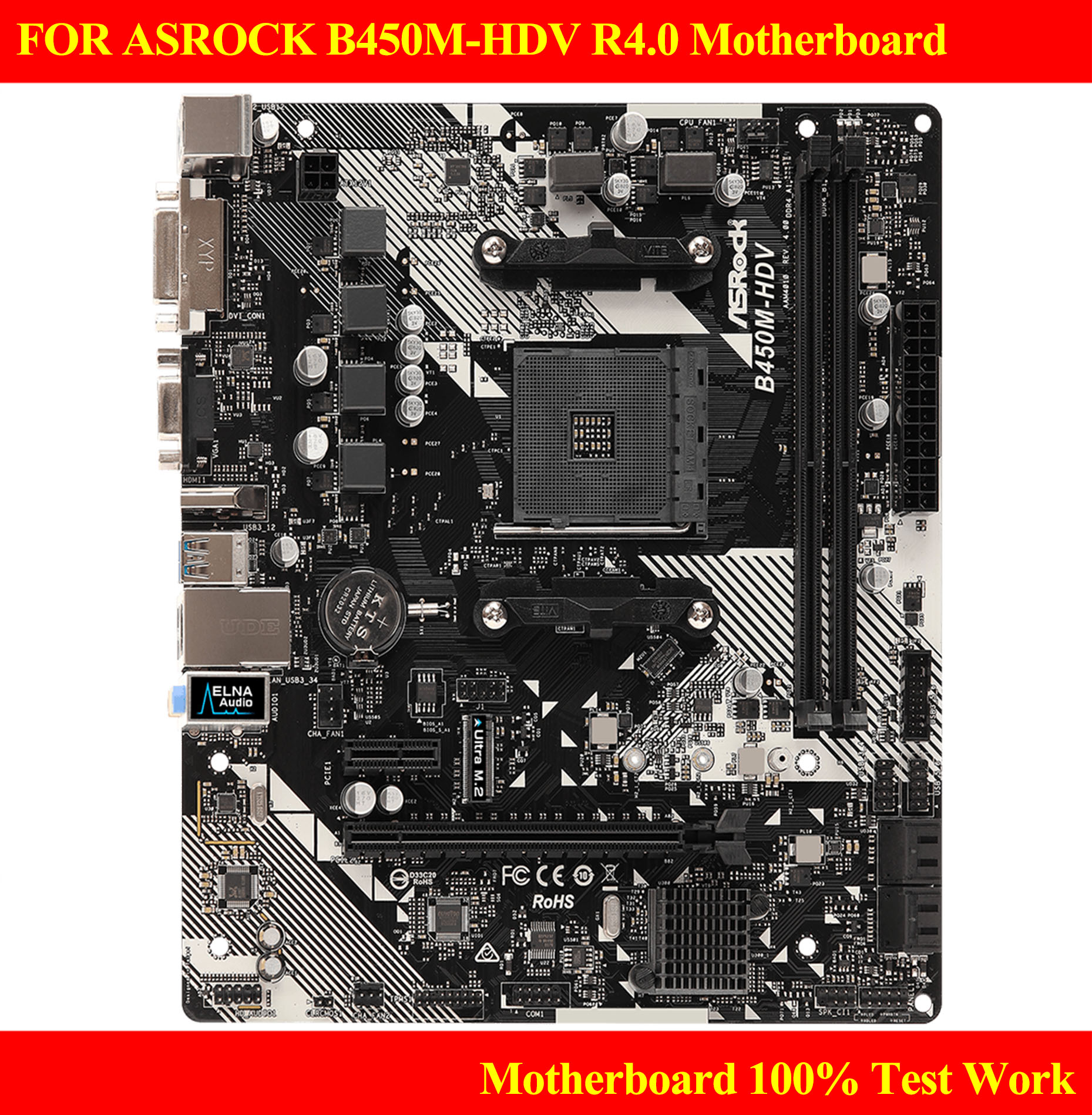 For ASROCK B450M-HDV R4.0 Motherboard Supports R5 2400G 2600X DDR4